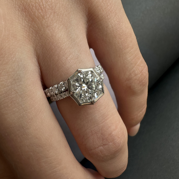 Pave Alchemy Solitaire Ring, Round Center