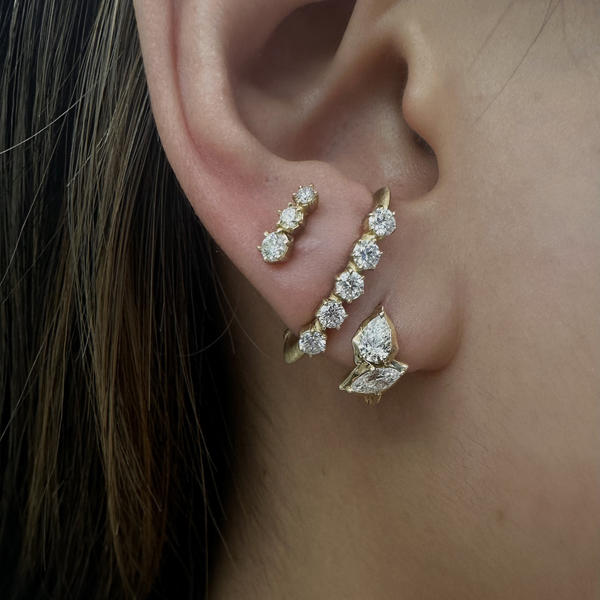 Ara Three Stone Studs