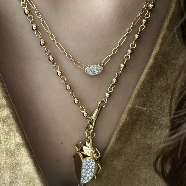 Sienna Solitaire Marquise Pendant