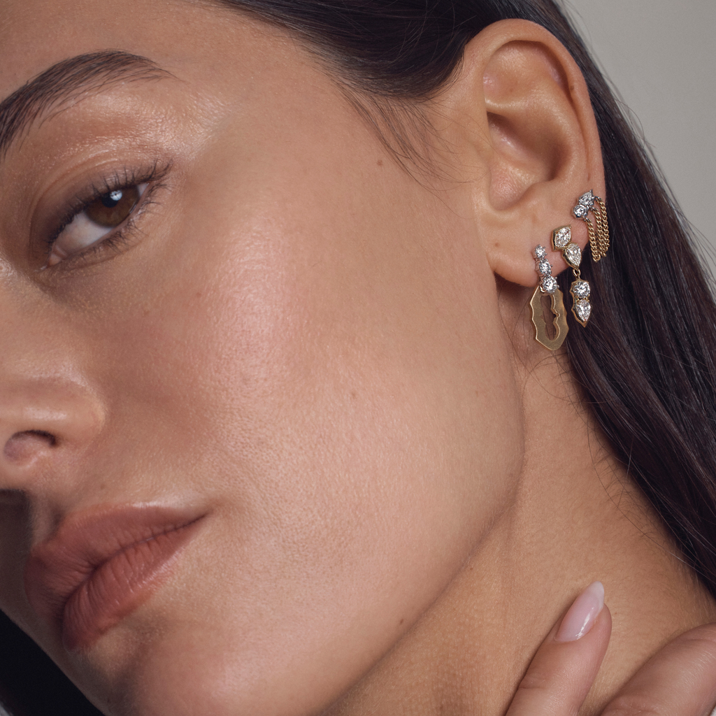Sophia Two Tone 3-Stone Drops