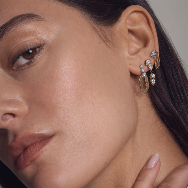 Sophia Two Tone 3-Stone Drops