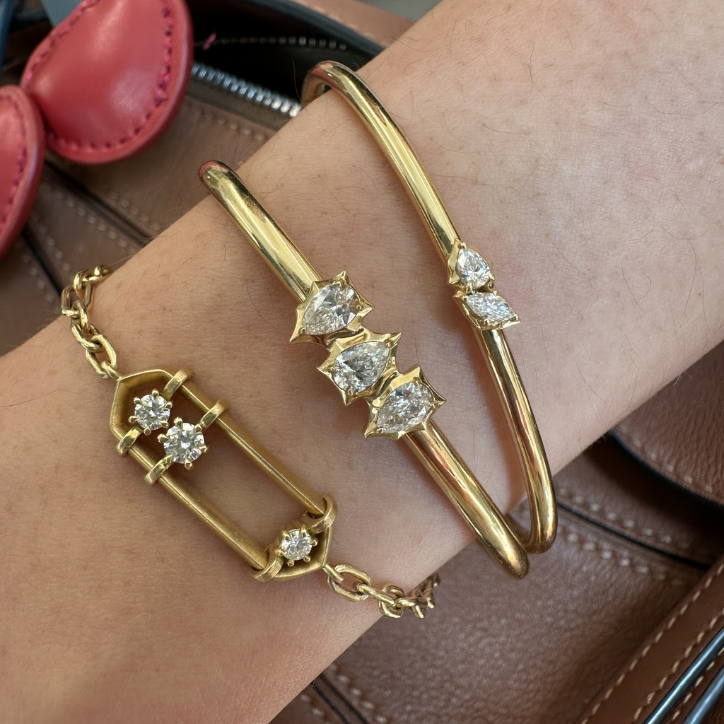 Posey Two Stone Plié Bangle