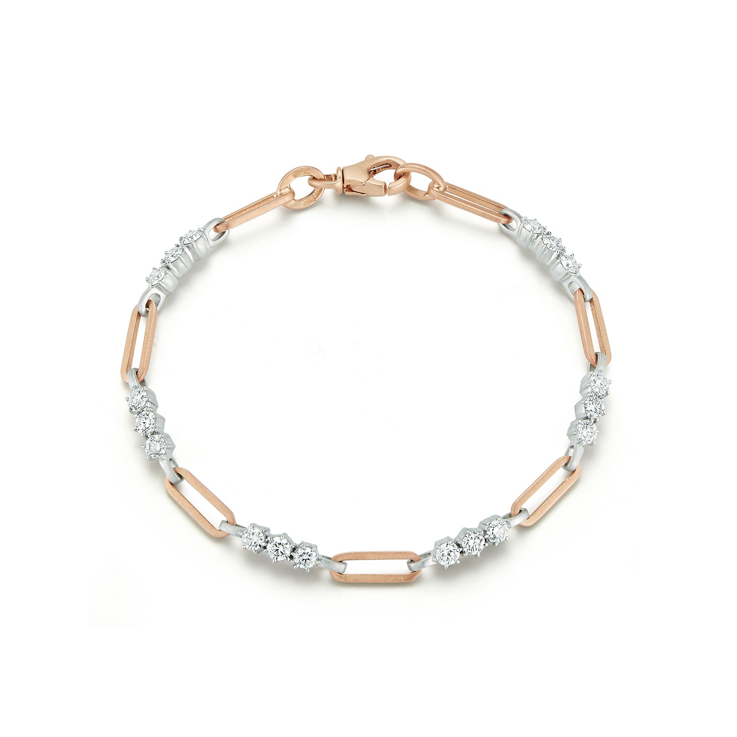 Two-Tone Pia Chain Bracelet in 18K Rose Gold x Platinum