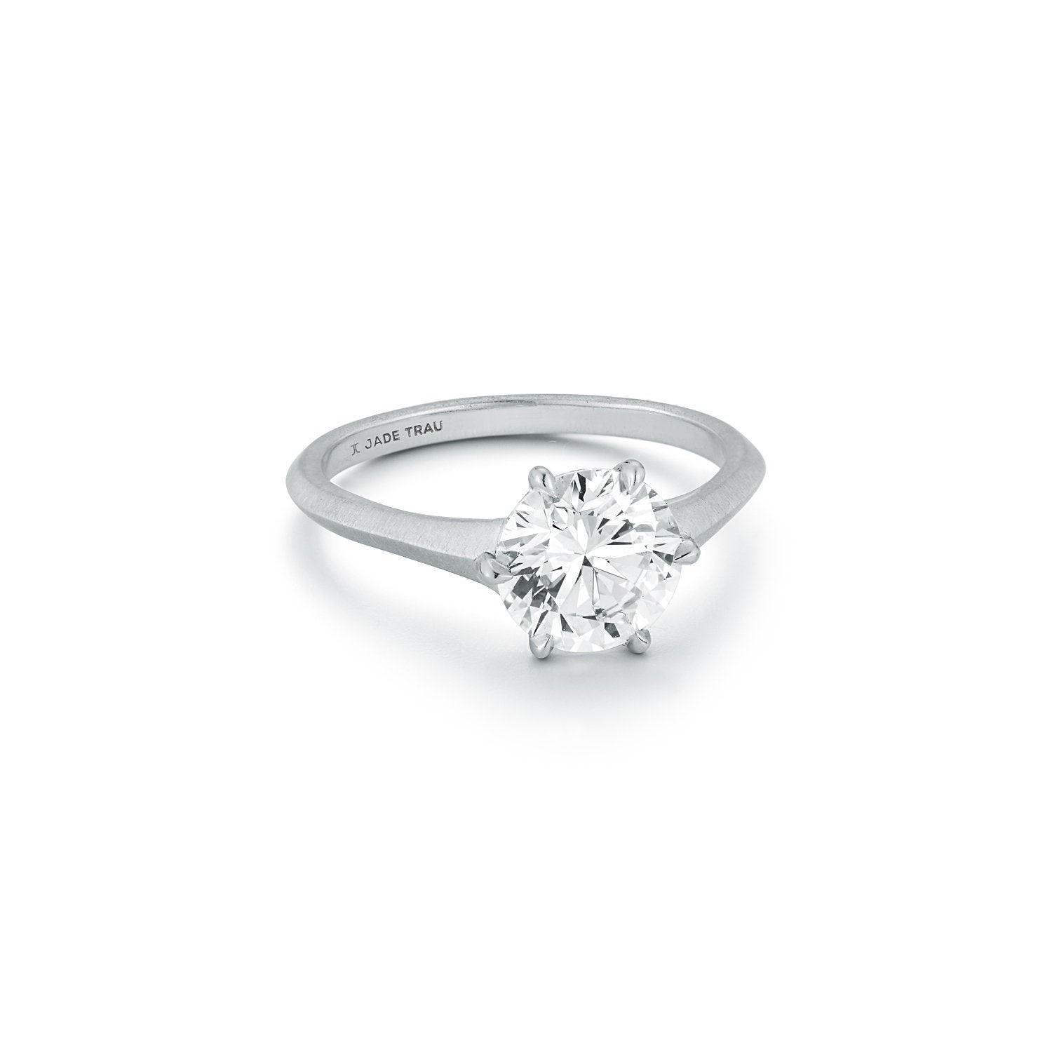Jenny Solitaire Ring in 18K White Gold