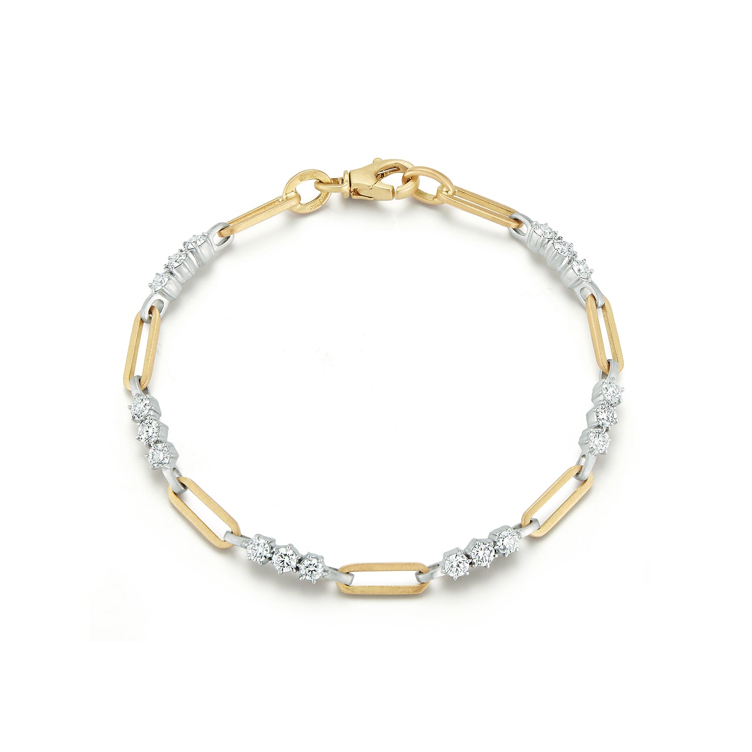 Two-Tone Pia Chain Bracelet in 18K Yellow Gold x Platinum