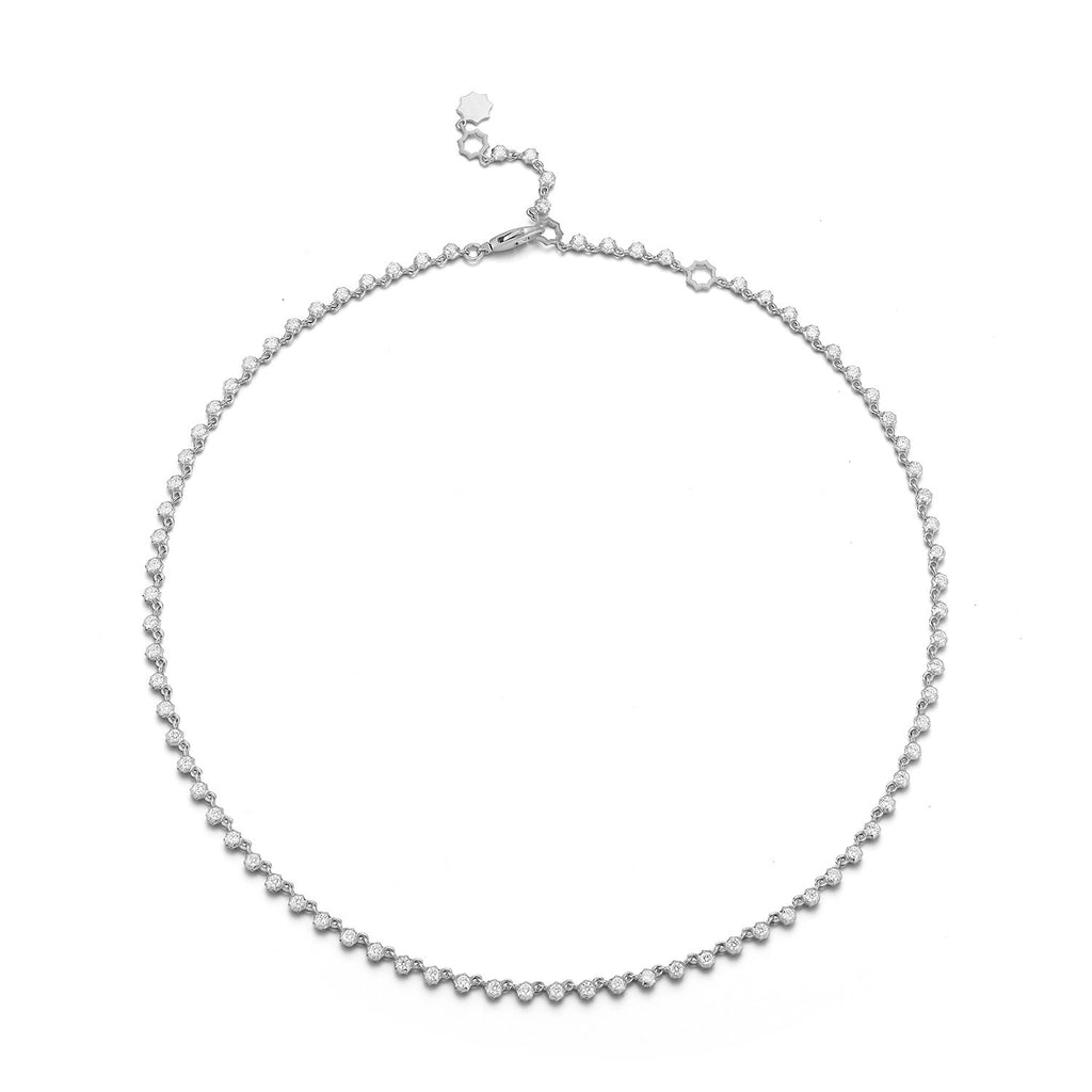 Small Sophisticate Riviera Choker in 18K White Gold