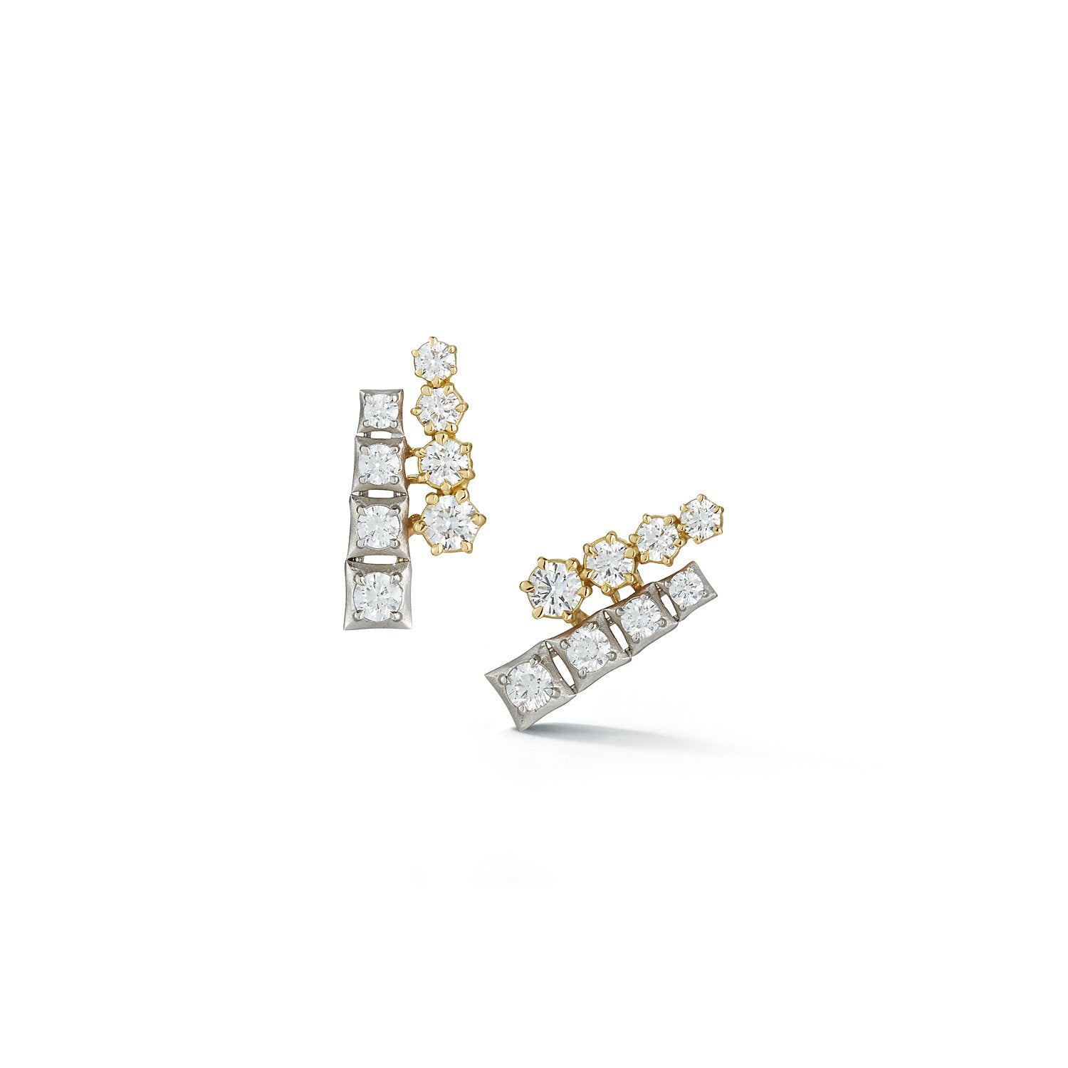 Harlow Two-Tone Studs in 18K Yellow Gold x Platinum