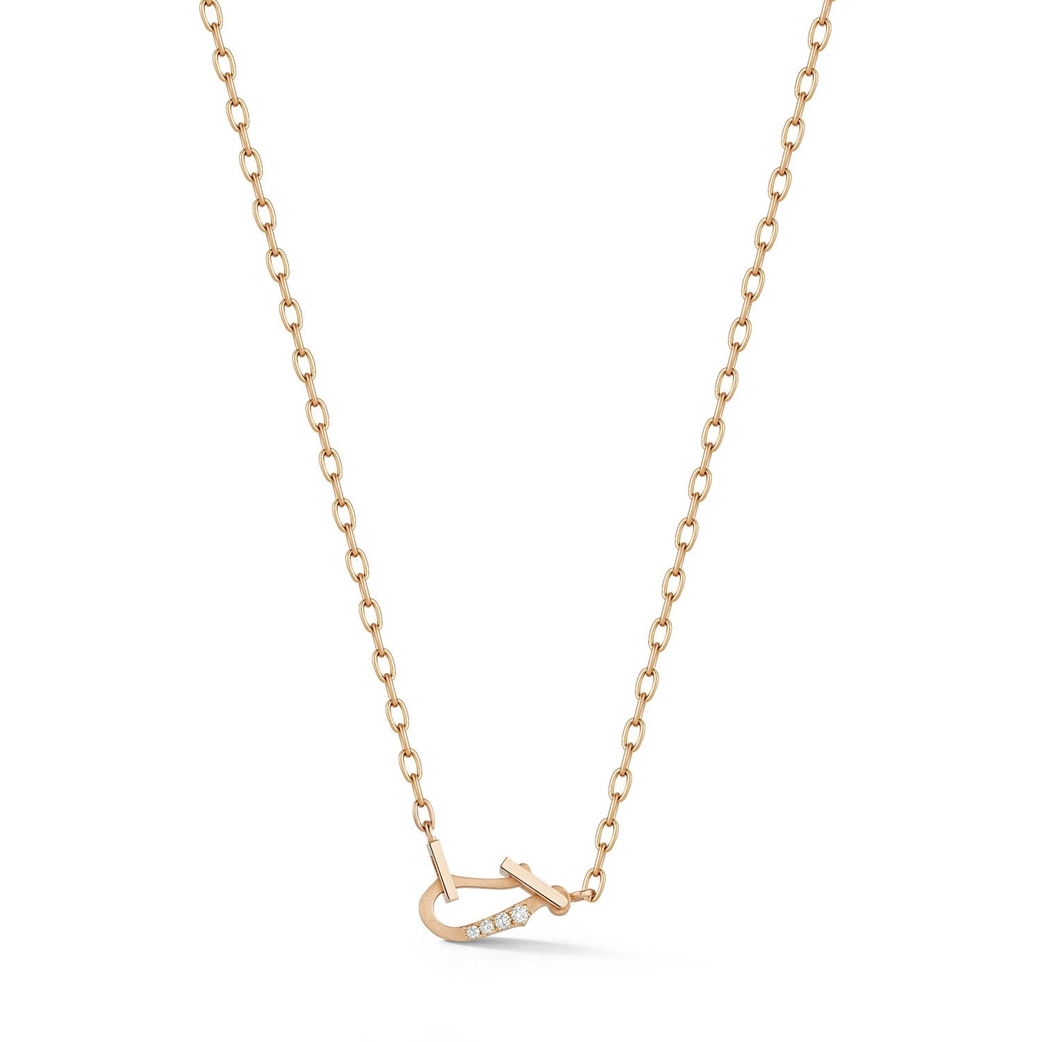 Mini Diamond Lola Necklace in 18K Rose Gold