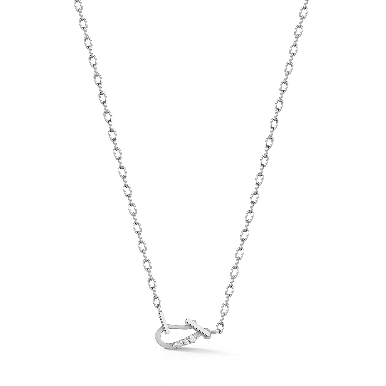Mini Diamond Lola Necklace in 18K White Gold