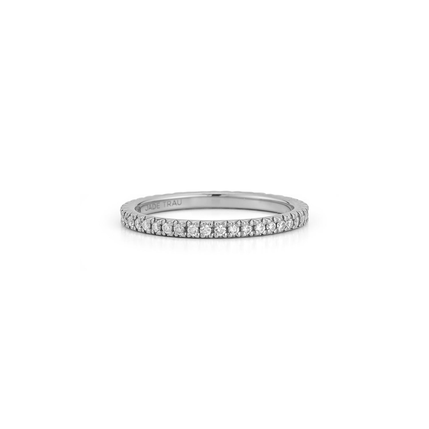 Micro Pave Eternity Band in 18K White Gold