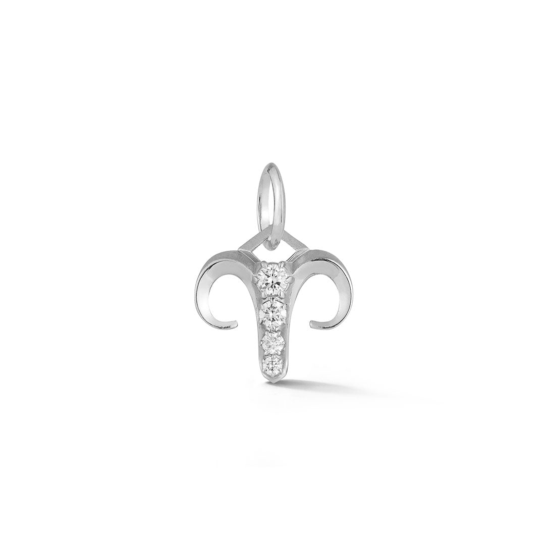 Aries Charm in 18K White Gold