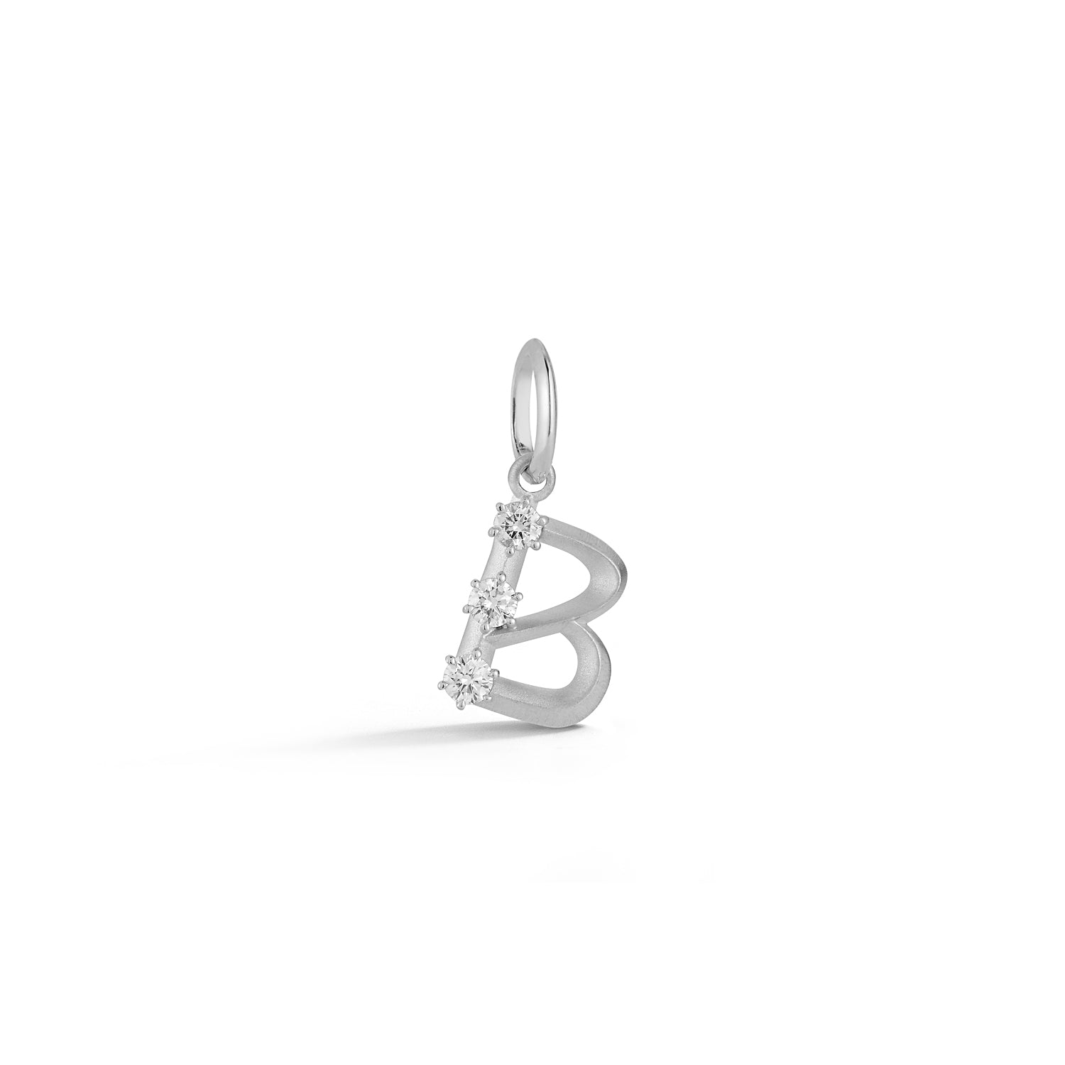 Initial Pendant A Letter Charms Diamond Necklace 18K Gold-G,VS 18 Chain / White Gold