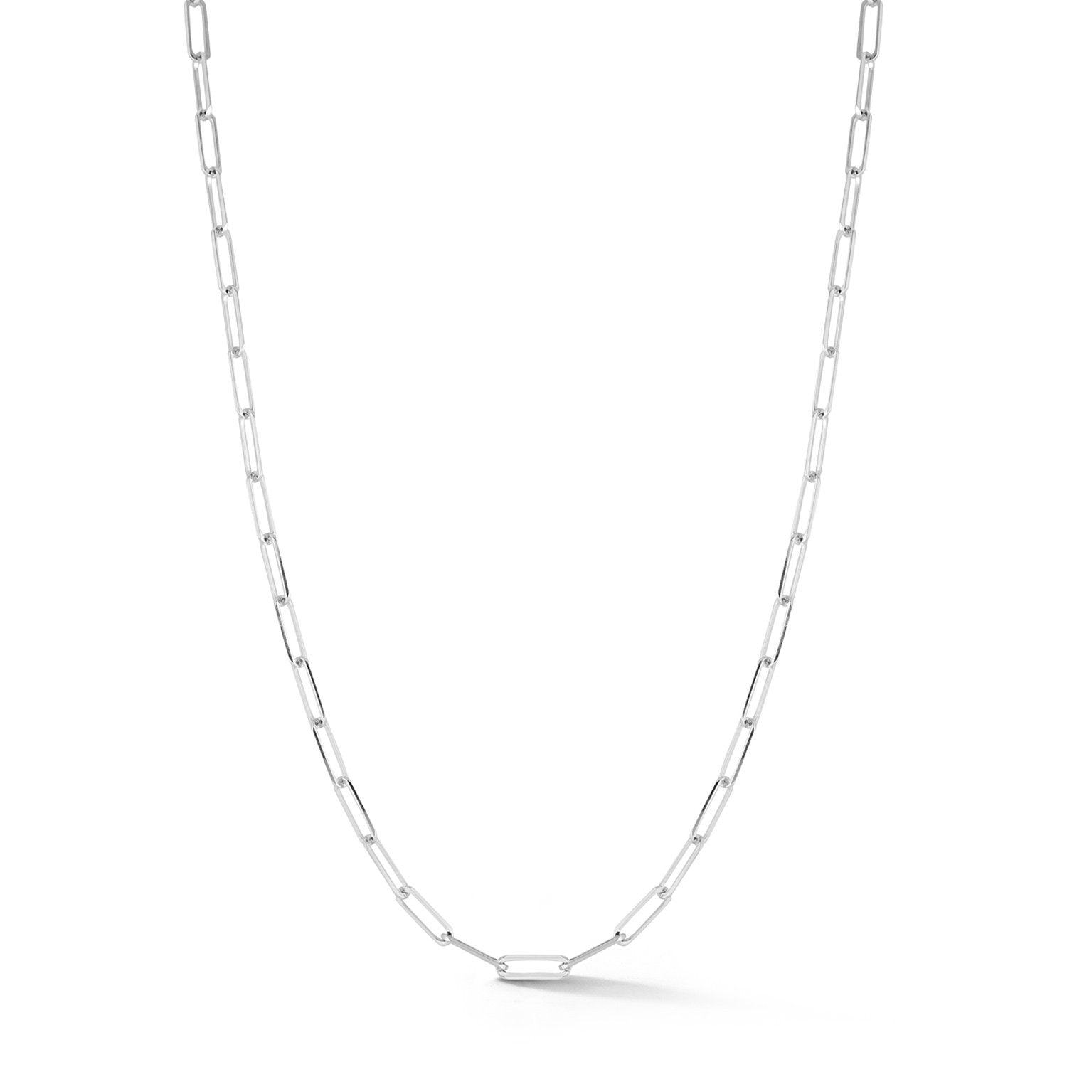Betty Gold Chain Link Necklace in 18K White Gold