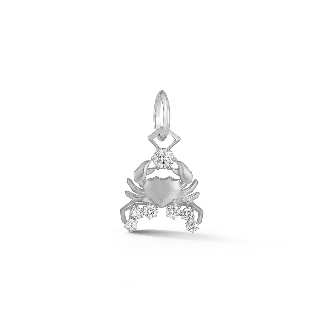 Cancer Charm in 18K White Gold
