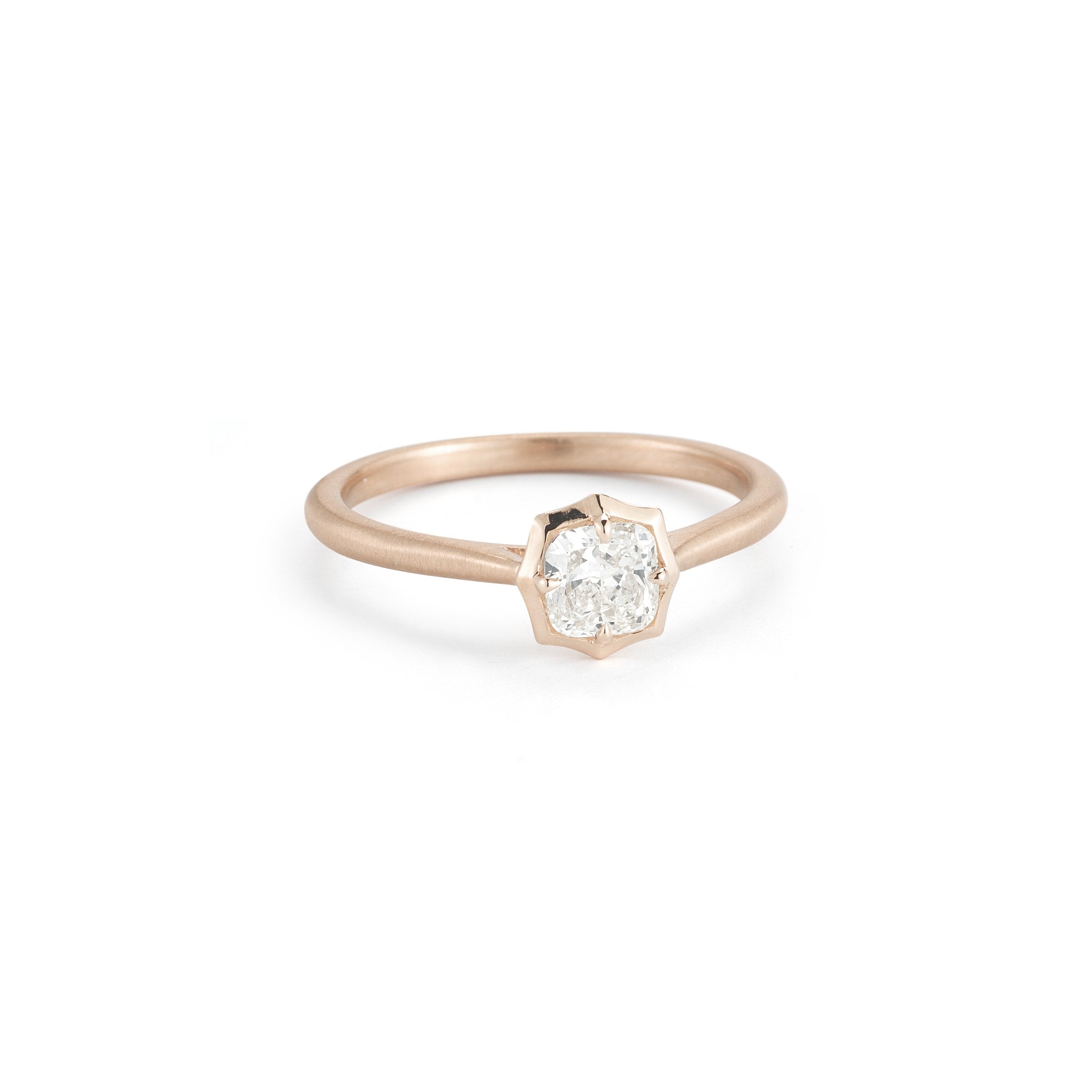 Clara Solitaire Ring in 18K Rose Gold