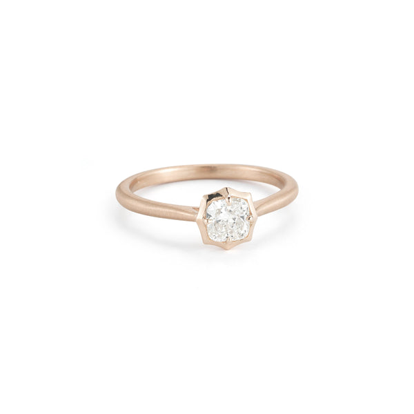 Clara Solitaire Ring in 18K Rose Gold
