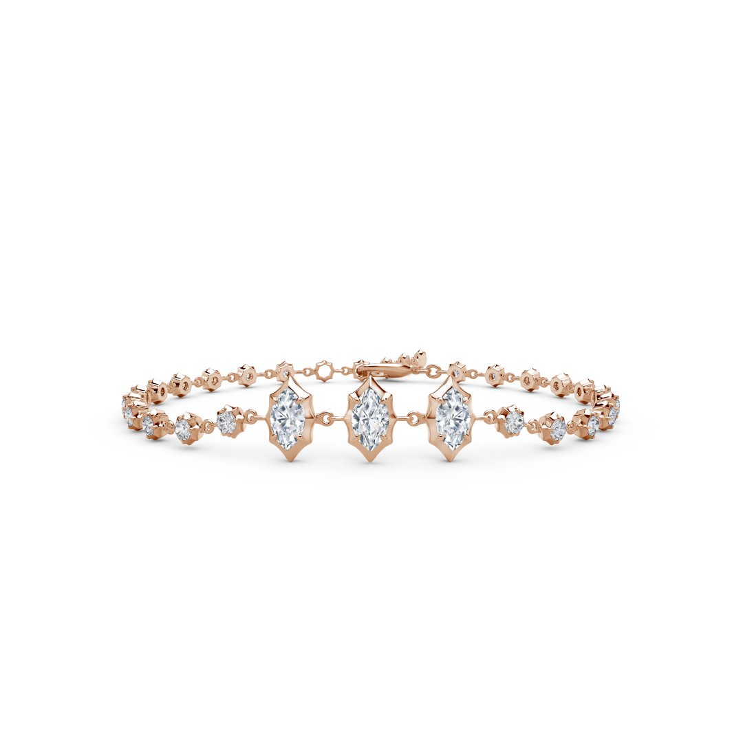 Maverick Diamond Line Bracelet in 18K Rose Gold