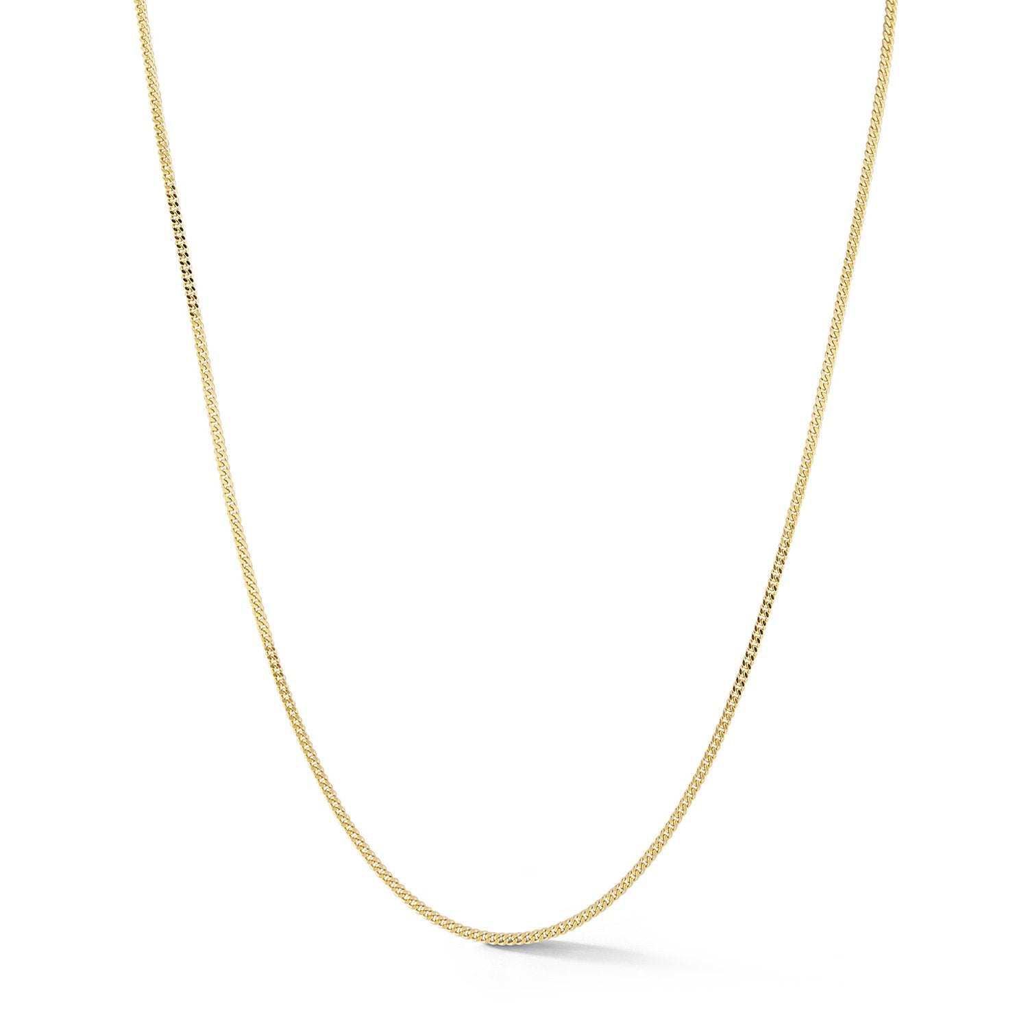 Yellow Gold & Diamond Satin Finish Curb Chain Link Necklace