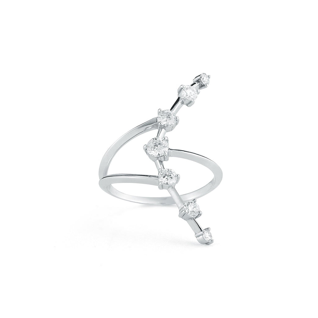Crescent Ring in 18K White Gold