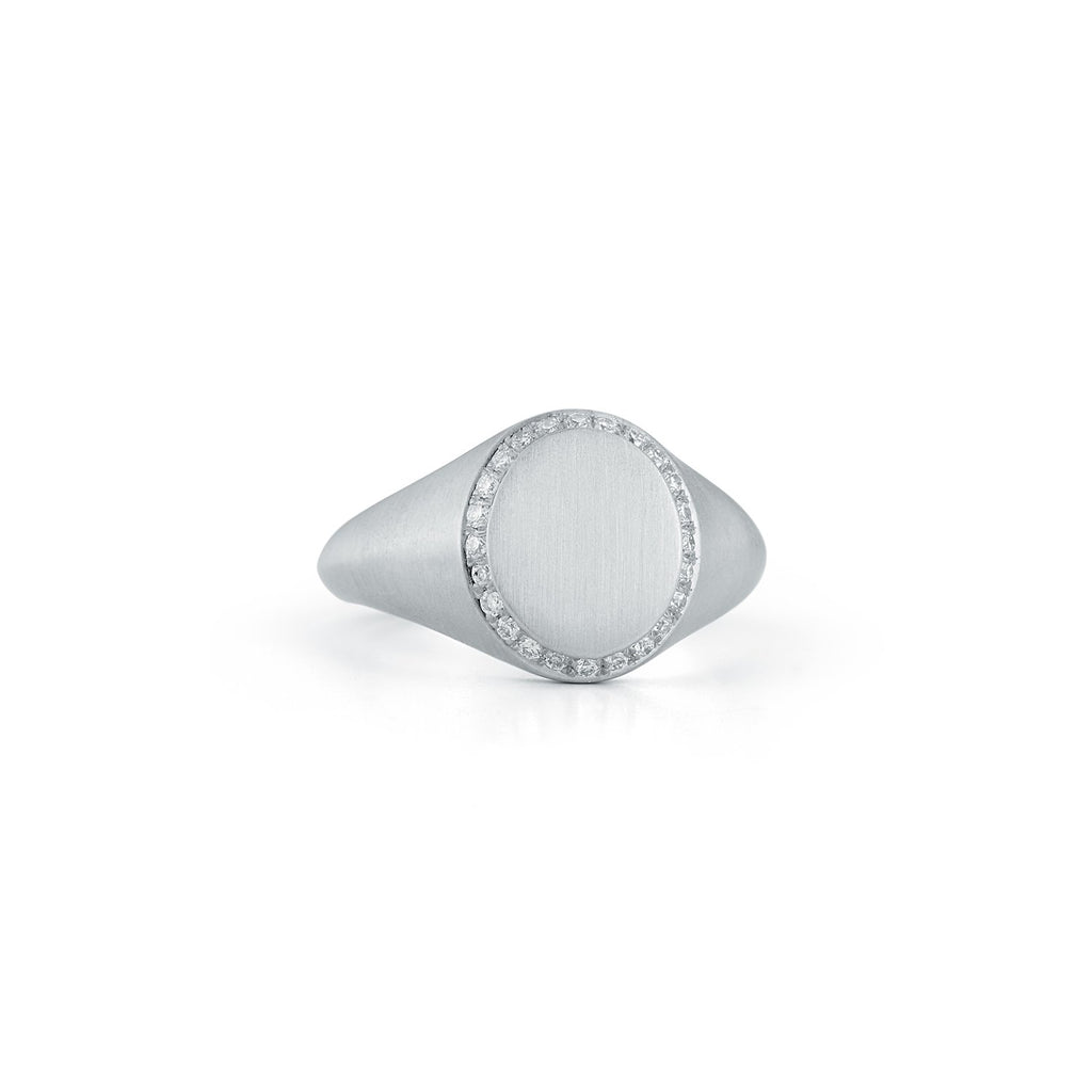 Tatum Signet Ring in 18K White Gold