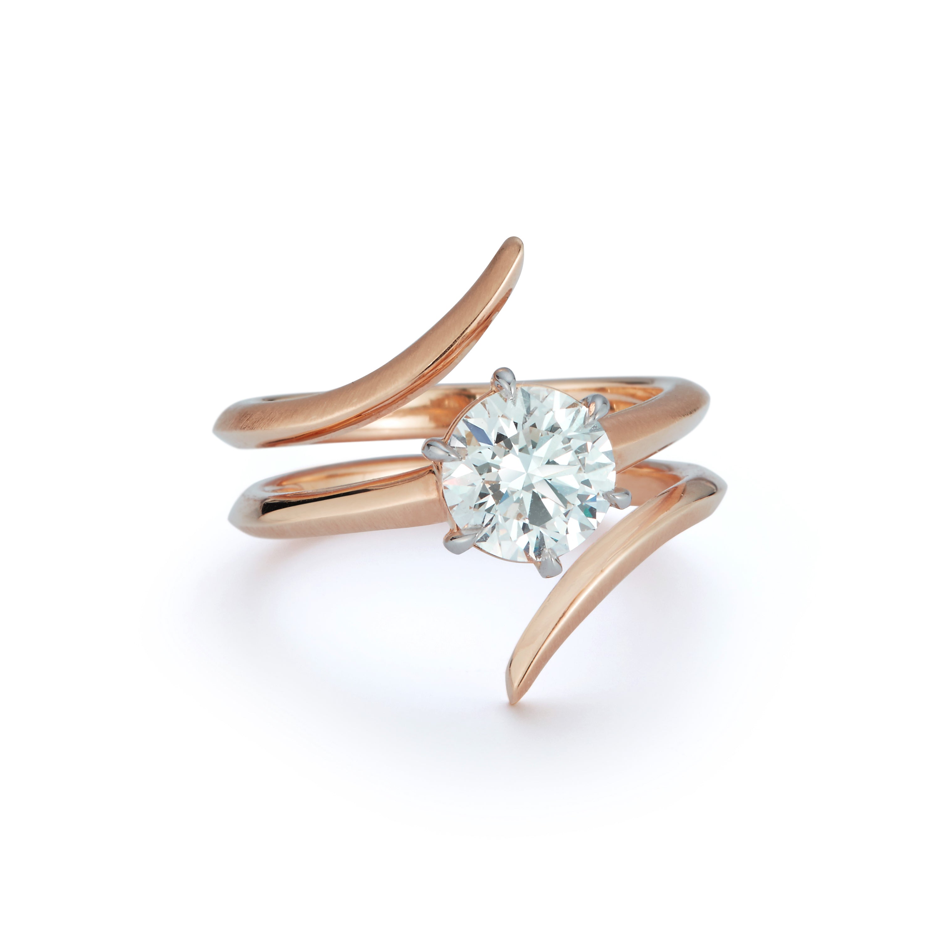 Faye Solitaire Wrap in 18K Rose Gold