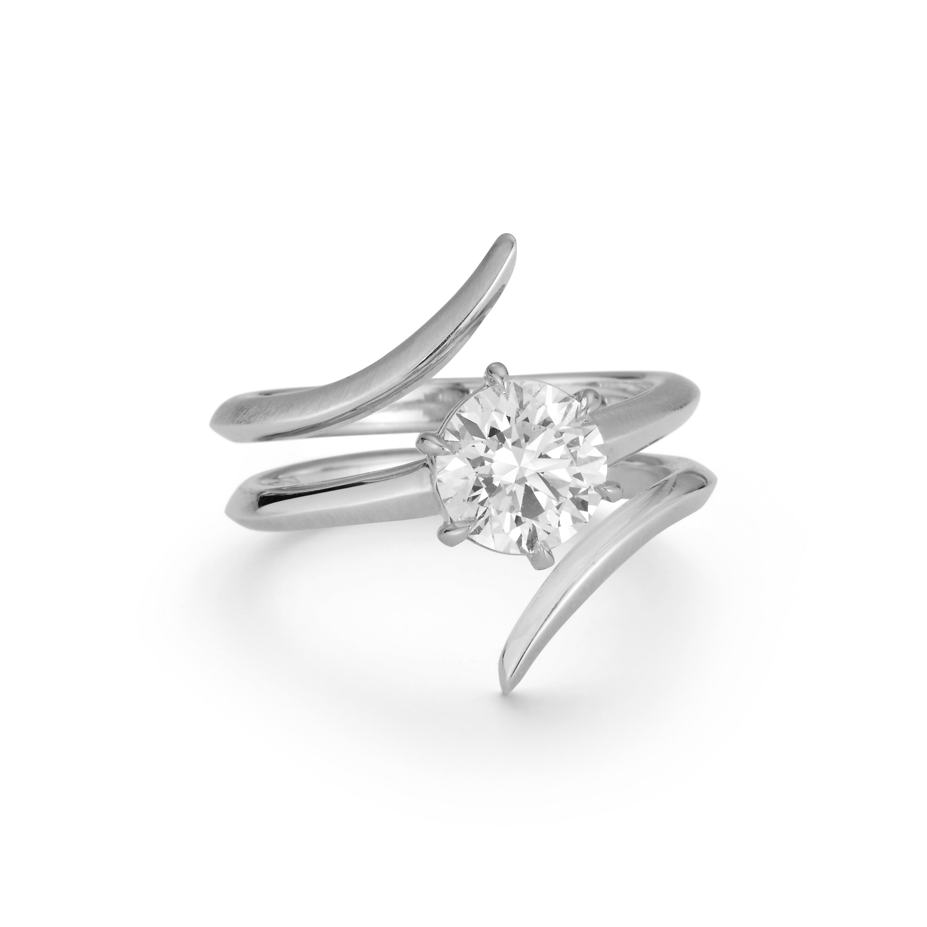 Faye Solitaire Wrap in 18K White Gold