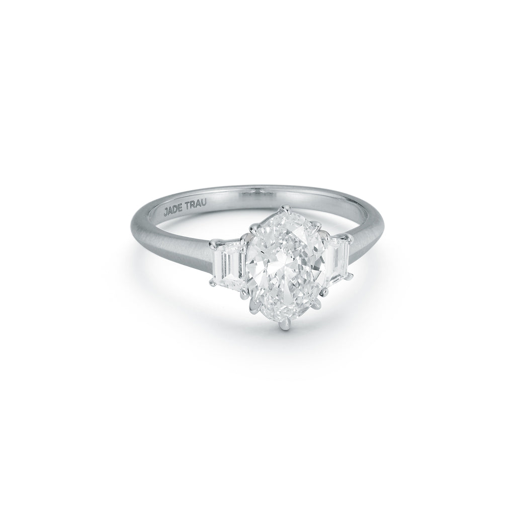 Jenny Three Stone in 18K White Gold