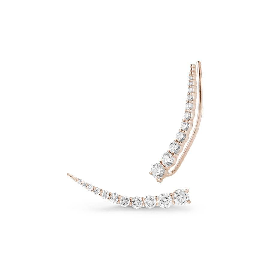 Large Luna Ear Climbers in 18K Rose Gold
