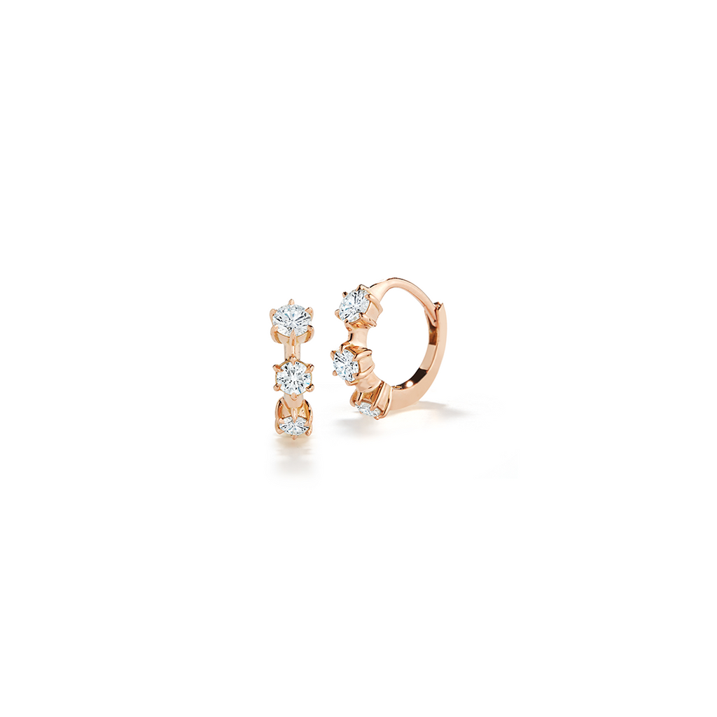 Kismet Mini Huggies in 18K Rose Gold