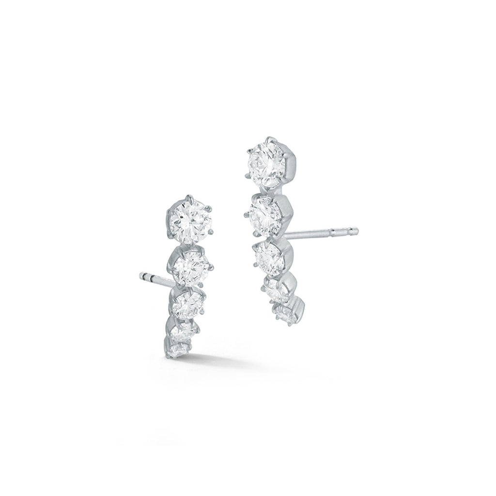 Ara Five Stone Studs in 18K White Gold