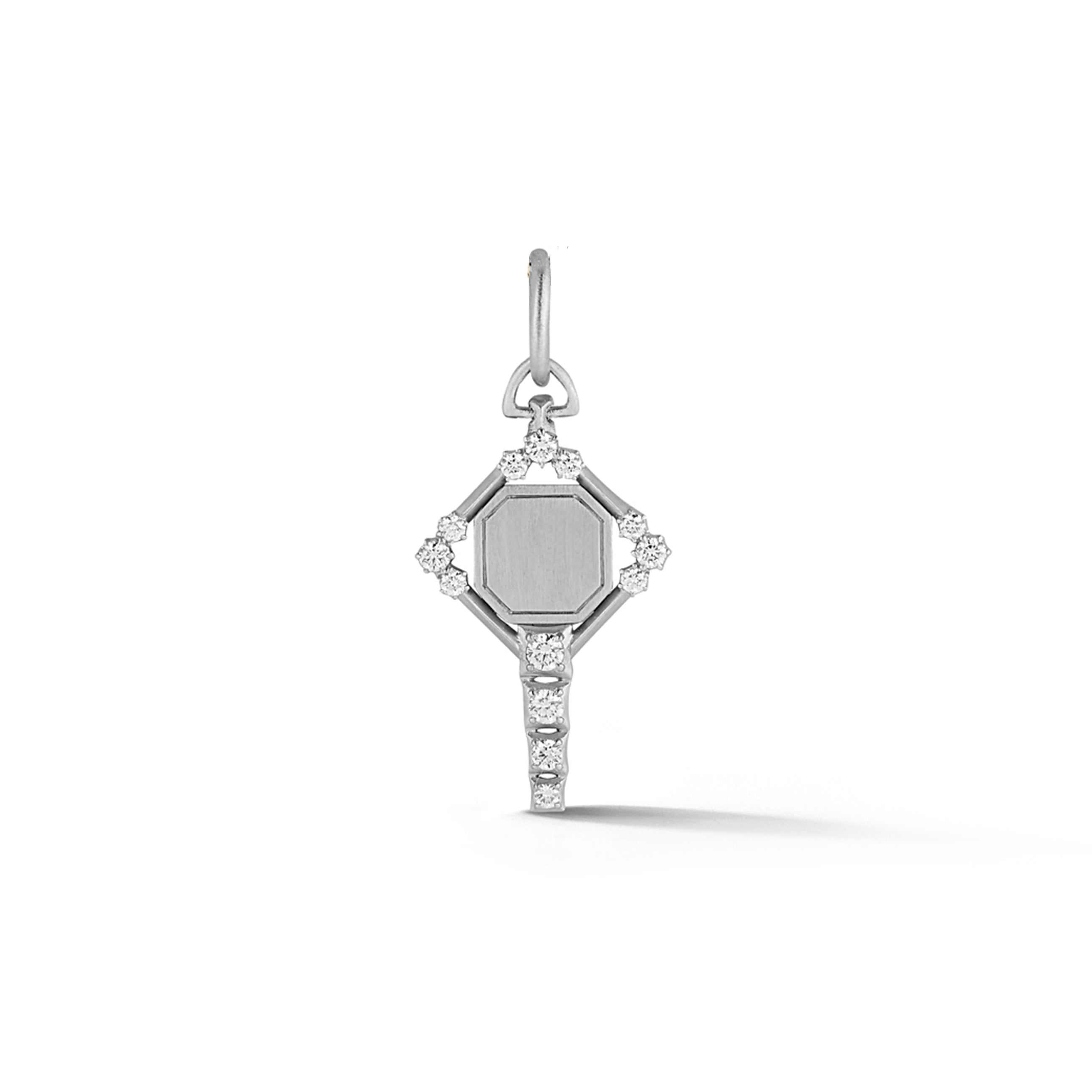 Harlow Mini Key Charm in 18K White Gold