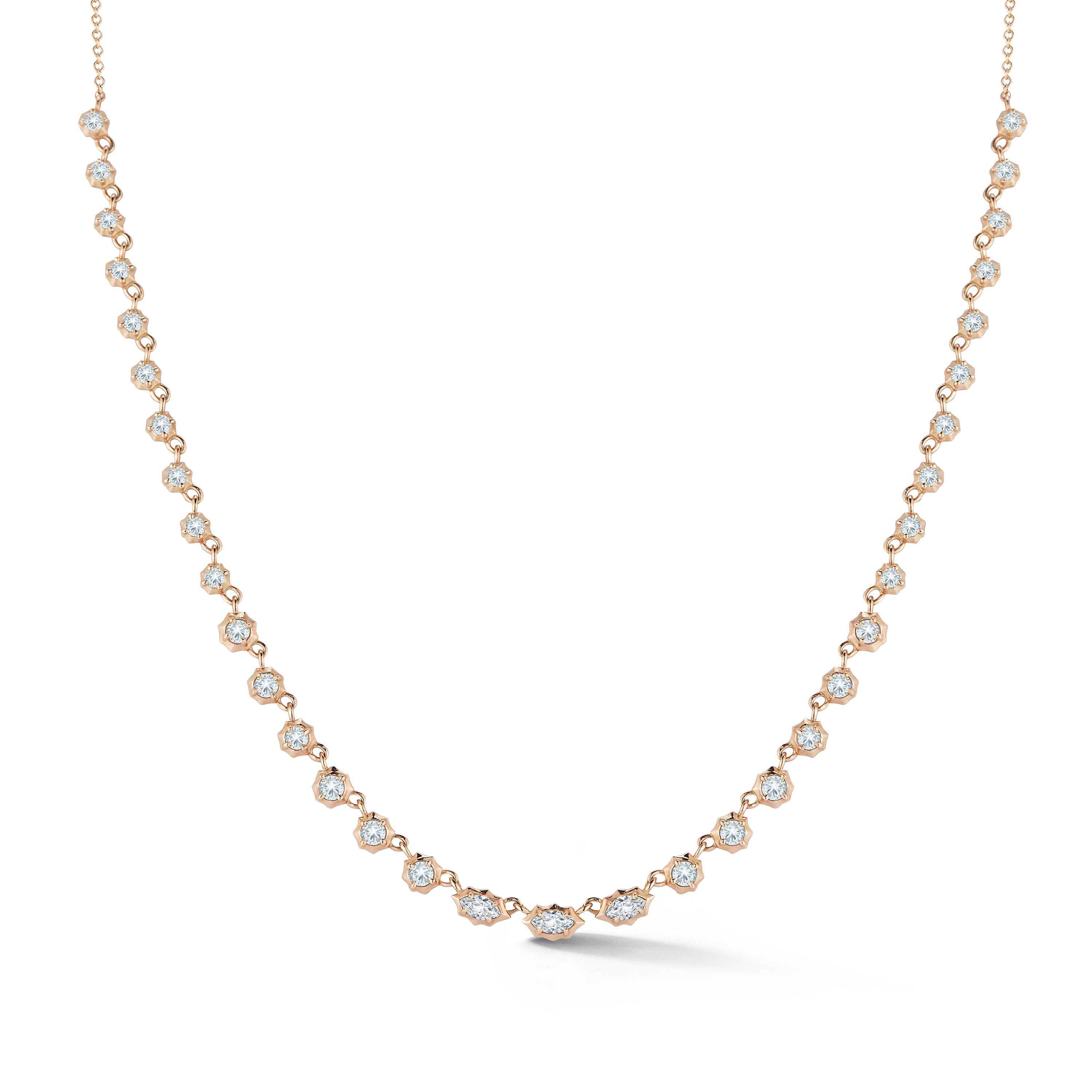Small Maverick Riviera Necklace in 18K Rose Gold