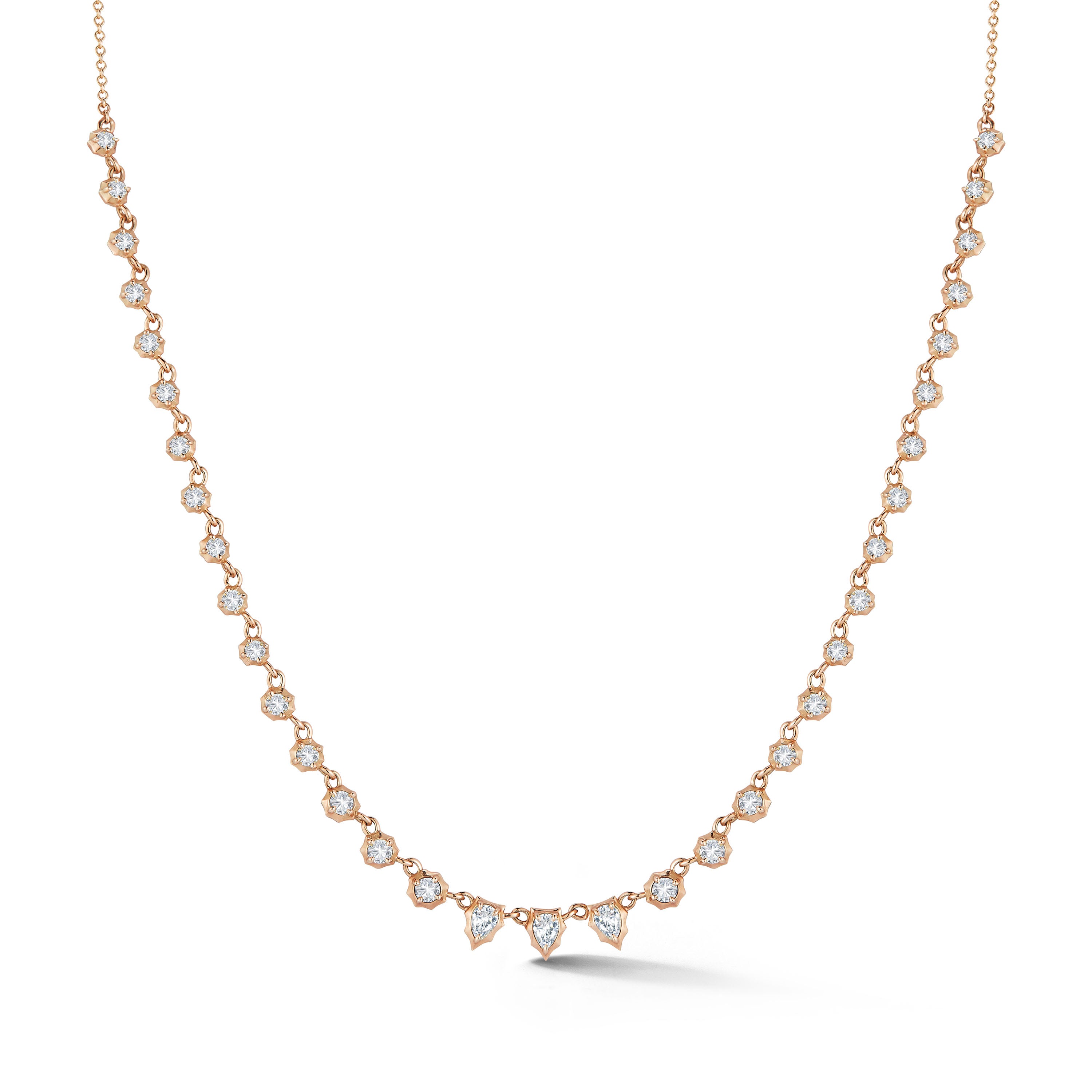 Small Envoy Riviera Necklace in 18K Rose Gold