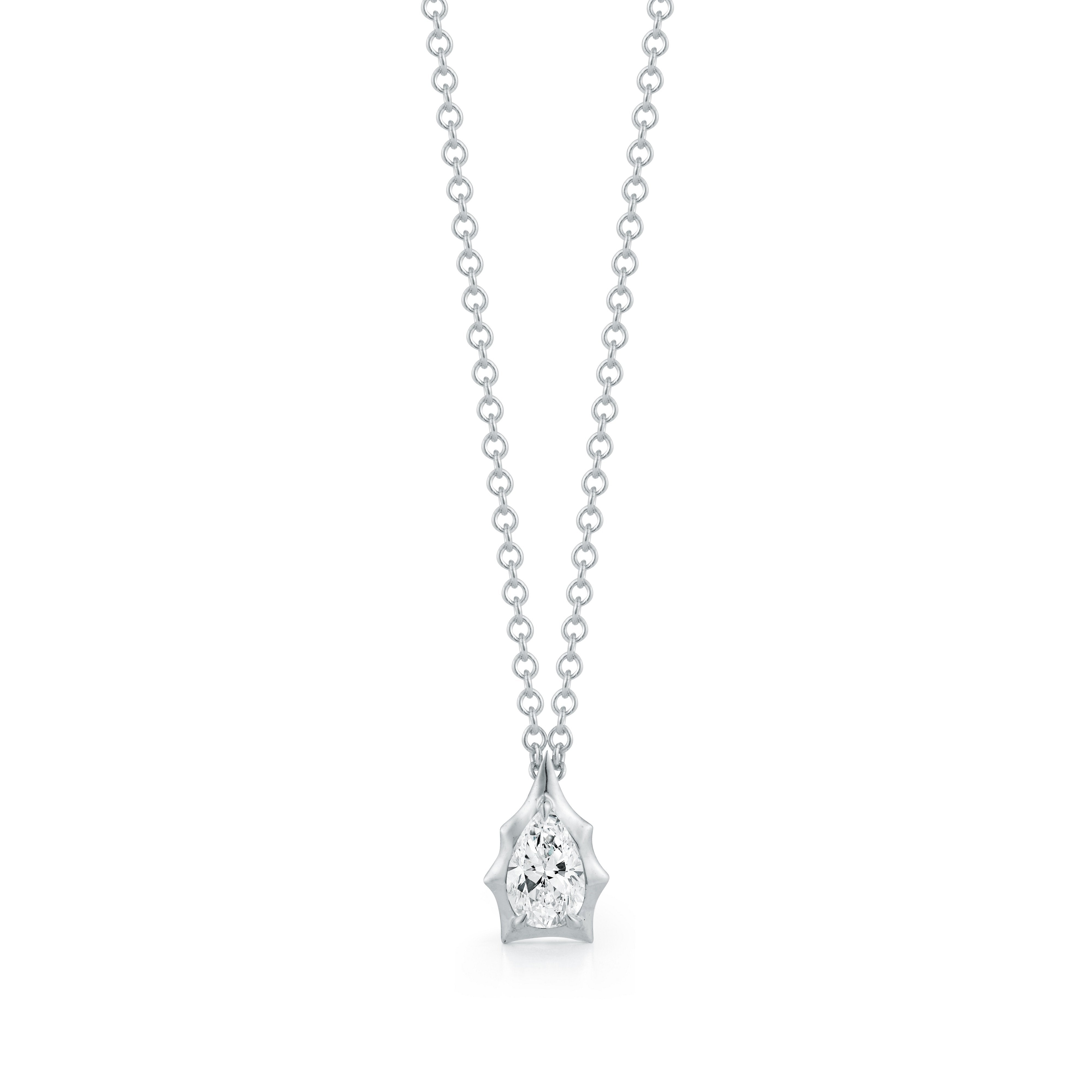 Envoy Solitaire Pendant in 18K White Gold