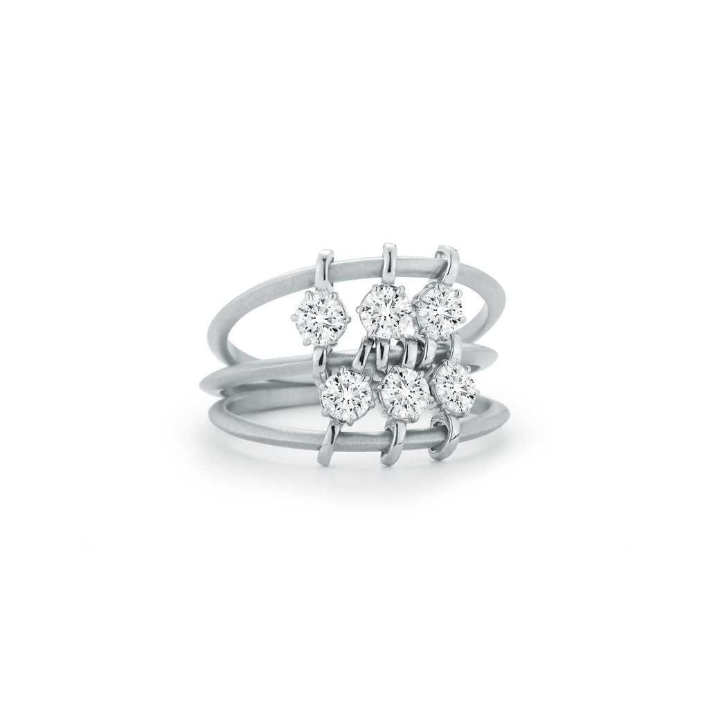 Penelope 3 Row Floating Diamond Ring