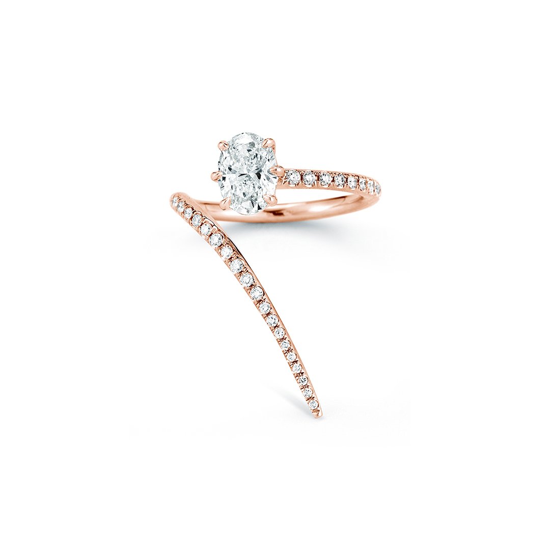 Rae Wrap Wring with Pave in 18K Rose Gold