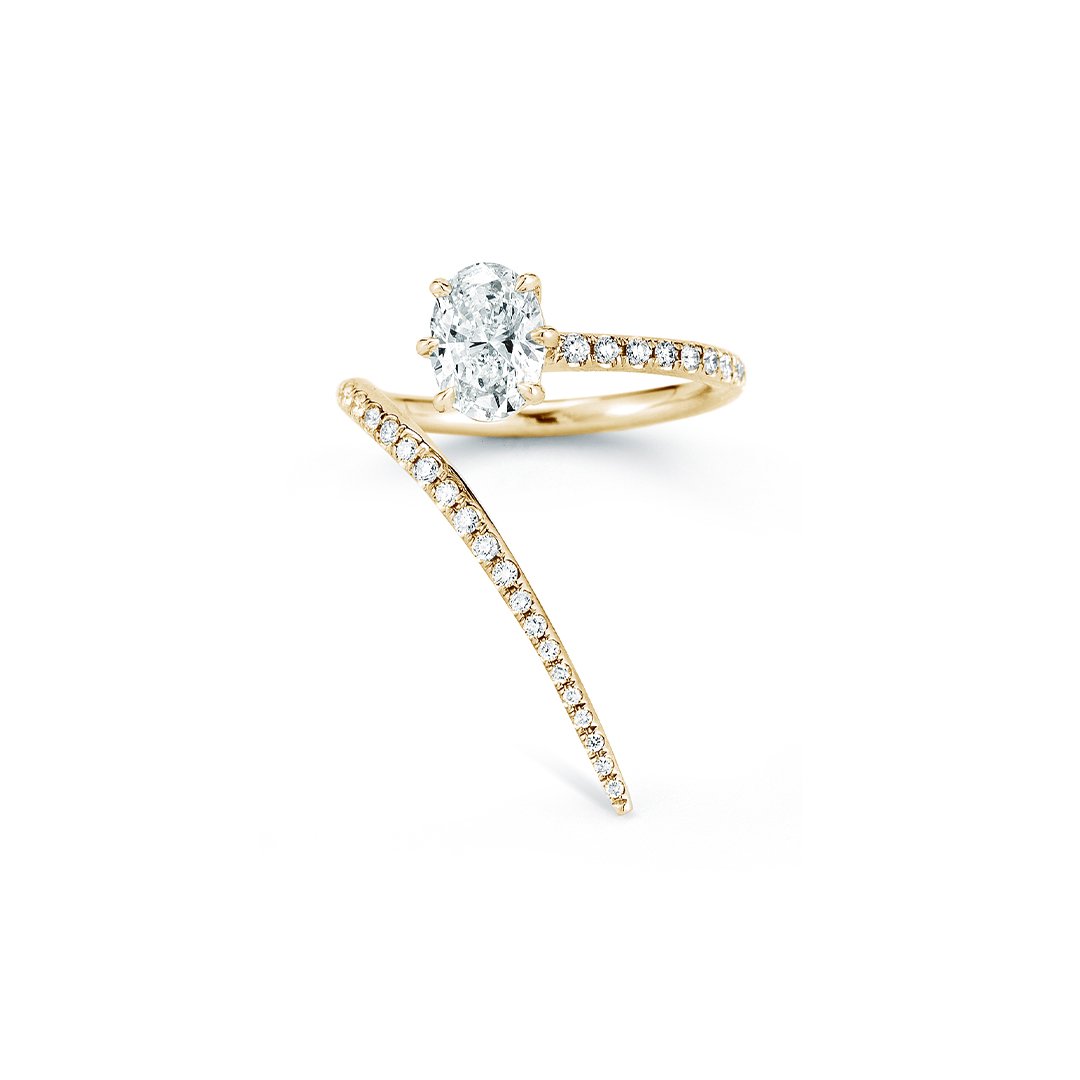 Rae Wrap Wring with Pave in 18K Yellow Gold