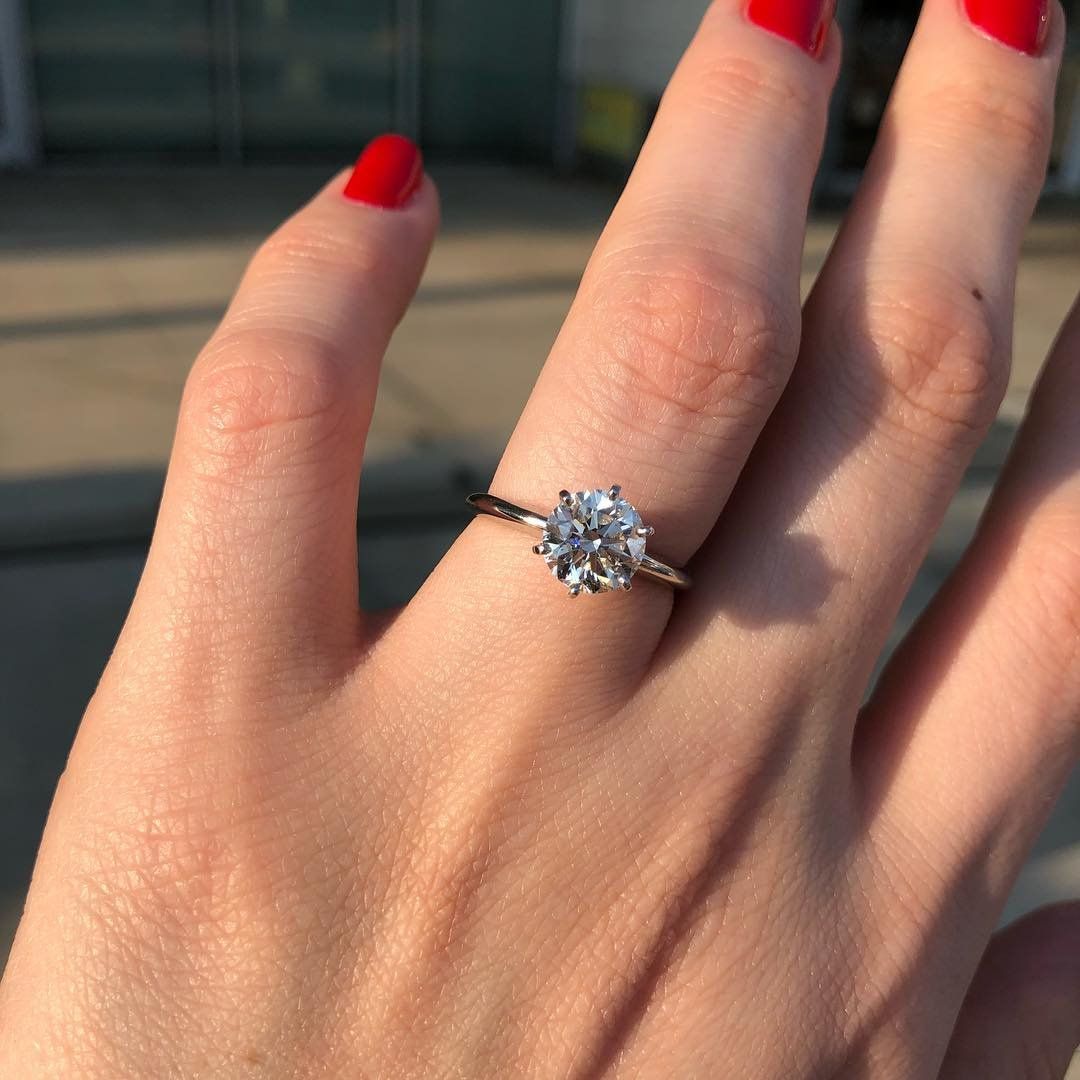 6 prong round diamond ring Outlet