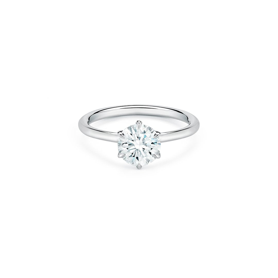 Six Prong Solitaire I in 18K White Gold