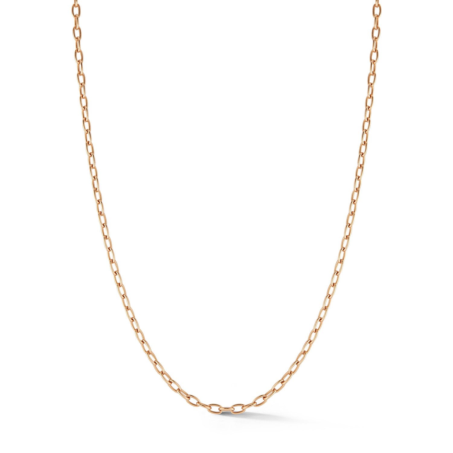 Oval Link Chain Necklace in 18K Rose GOld